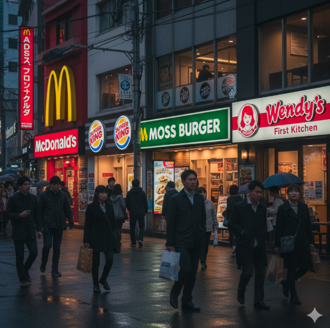 マクドナルド バーガーキング モスバーガー ウエンディーズ・ファーストキッチン サイズ比較