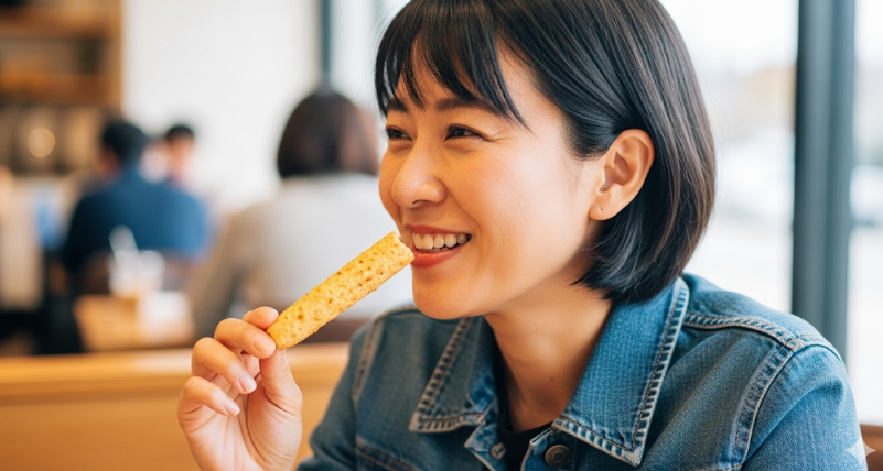 うまい棒テリヤキバーガーの口コミを紹介