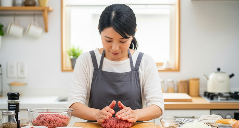 ハンバーガー パティ レシピ 人気