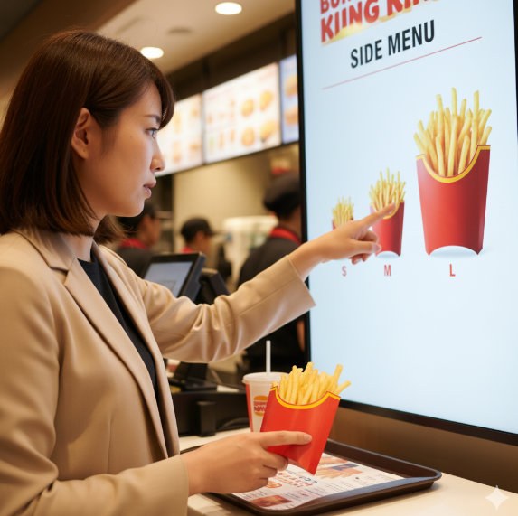 バーガーキングのフレンチフライのサイズ変更は？