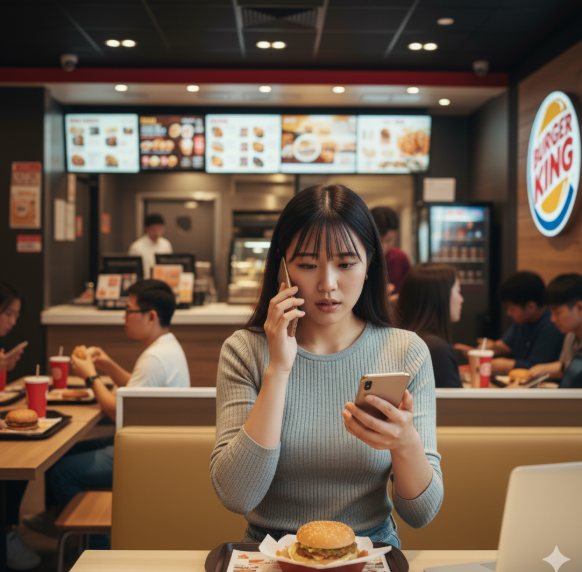 バーガーキングへの問い合わせは電話でするの？