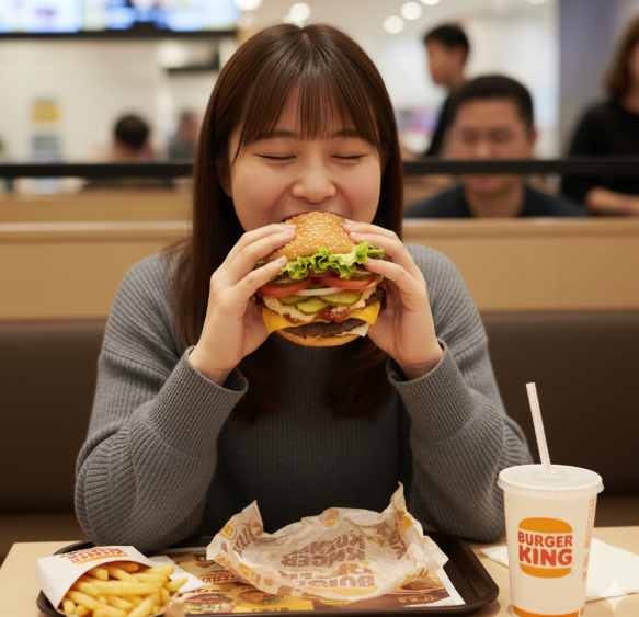 カスタムの基本となるバーガーキングメニュー