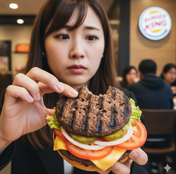 バーガーキング 肉の裏 ブツブツ