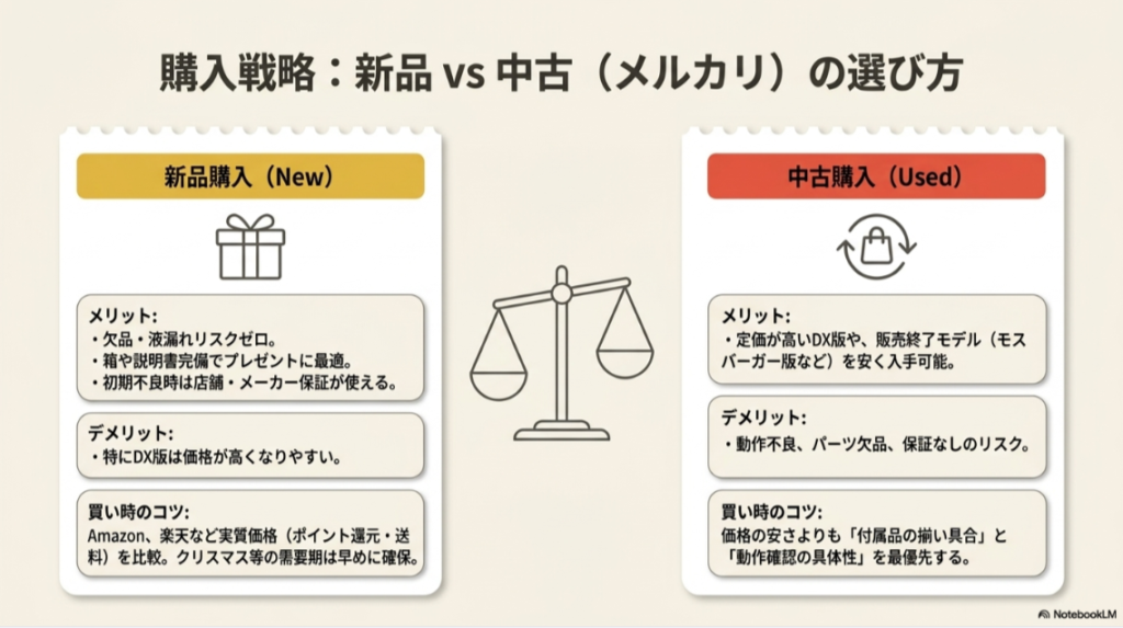 おしゃべりハンバーガー屋さんを新品で買う場合と中古で買う場合のメリット、デメリット、確認ポイント